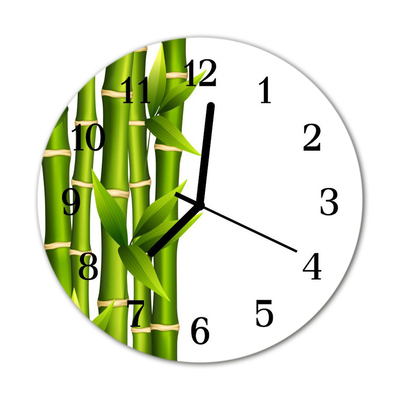 Glass Wall Clock Bamboo bamboo green