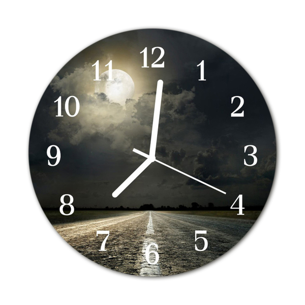 Glass Wall Clock Moon way moon way black