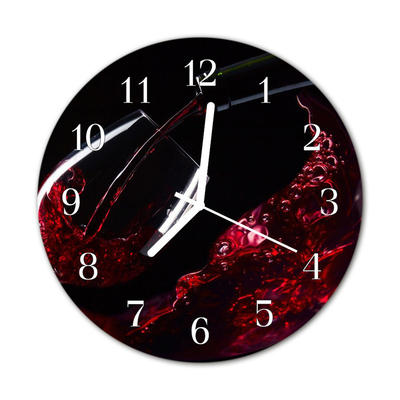 Glass Wall Clock Wine food and drinks red