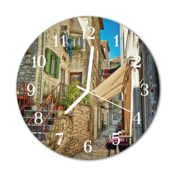 Glass Wall Clock Alley architecture multi-coloured