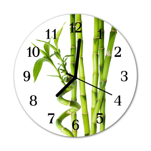 Glass Wall Clock Bamboo bamboo green