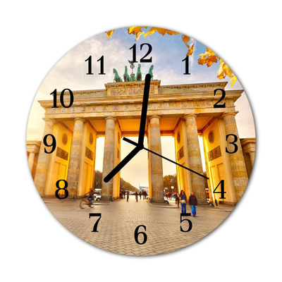 Glass Wall Clock Berlin berlin yellow