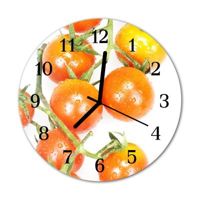 Glass Wall Clock Tomatoes tomatoes red