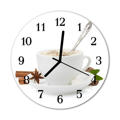 Glass Wall Clock Cup of anise food and drinks anise white