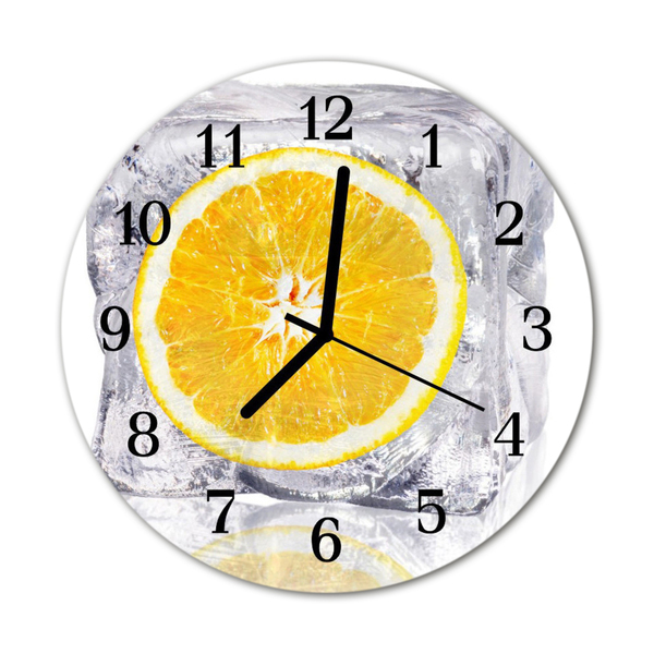 Glass Wall Clock Orange ice cream orange ice orange