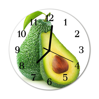 Glass Wall Clock Avocado avocado green