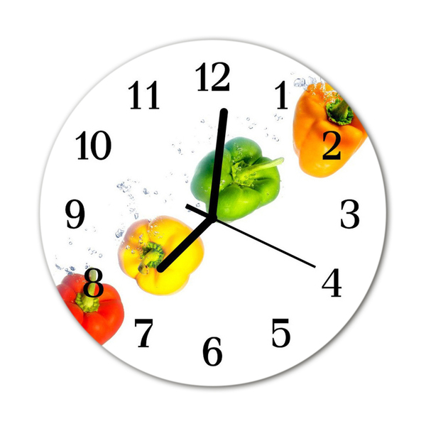 Glass Wall Clock Paprika paprika multi-coloured