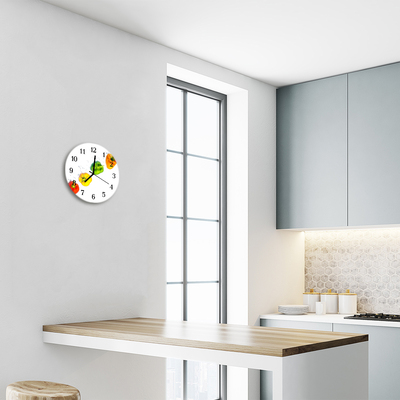 Glass Wall Clock Paprika paprika multi-coloured