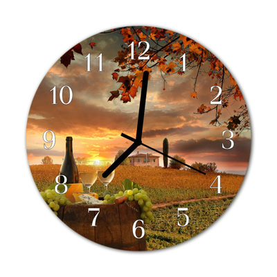 Glass Wall Clock Wine nature food and drinks nature multi-coloured