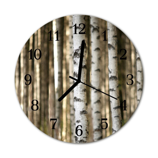 Glass Wall Clock Birken birken white