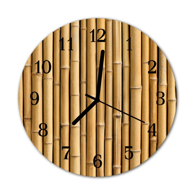 Glass Wall Clock Bamboo bamboo brown