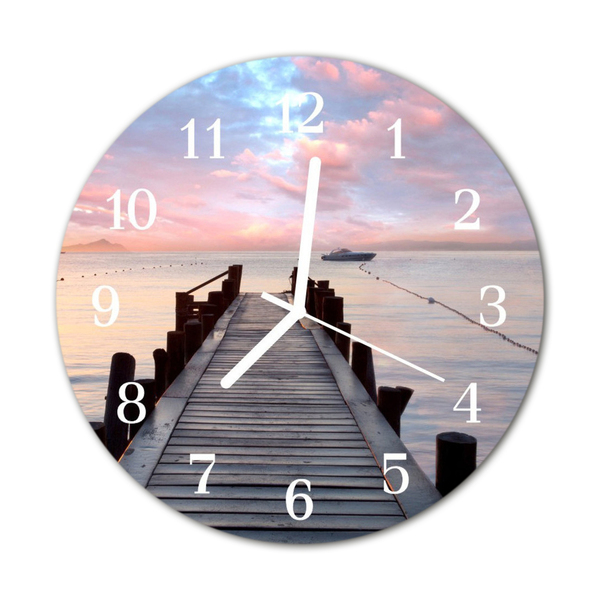 Glass Wall Clock Bridge architecture pink