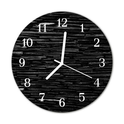 Glass Wall Clock Stones stones black