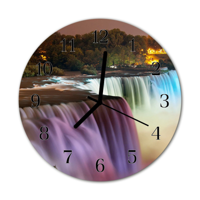 Glass Wall Clock Waterfall waterfall multi-coloured