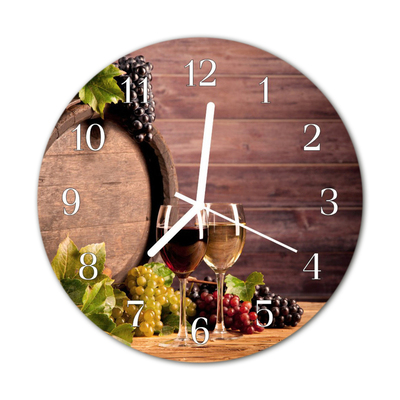 Glass Wall Clock Grapes grapes green