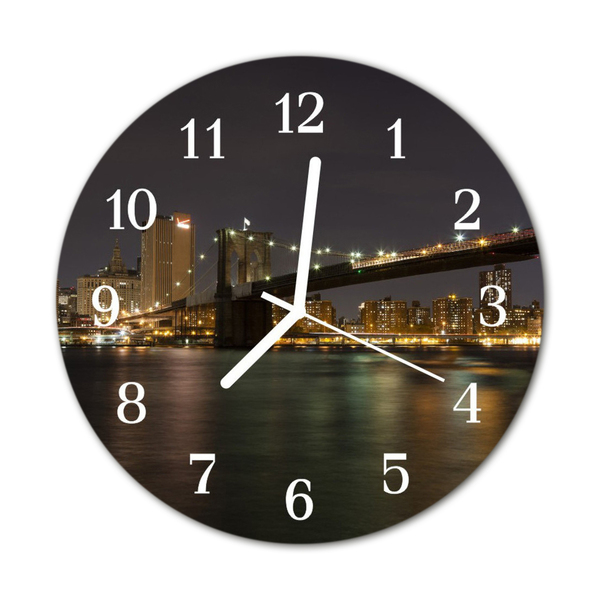 Glass Wall Clock Skyline beverages black