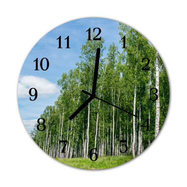 Glass Wall Clock Birken birken green