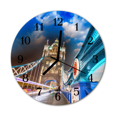 Glass Wall Clock Bridge architecture multi-coloured