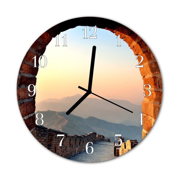 Glass Wall Clock Great wall of china great wall of china multi-coloured