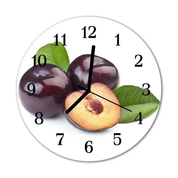 Glass Wall Clock Plums plums purple