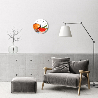 Glass Wall Clock Grapefruit fruit orange