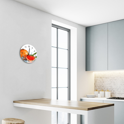 Glass Wall Clock Grapefruit fruit orange