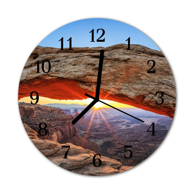 Glass Wall Clock Grand canyon landscape orange