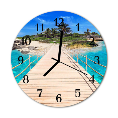 Glass Wall Clock Island bridge landscape architecture multi-coloured