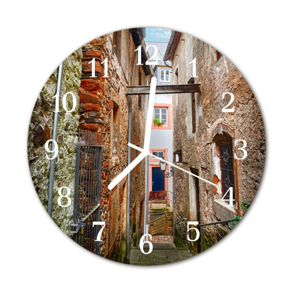 Glass Wall Clock Alley architecture multi-coloured