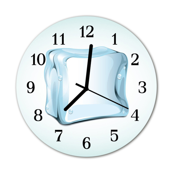 Glass Wall Clock Ice cream ice blue