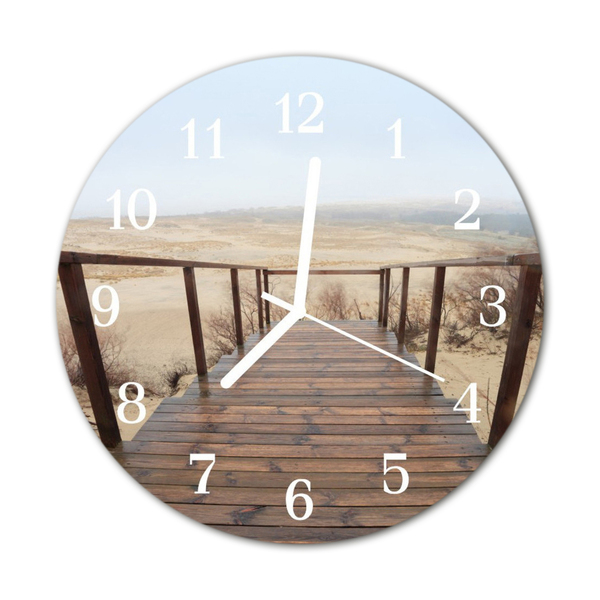 Glass Wall Clock Pier web brown