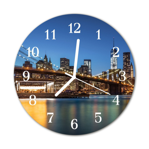 Glass Wall Clock Skyline beverages multi-coloured