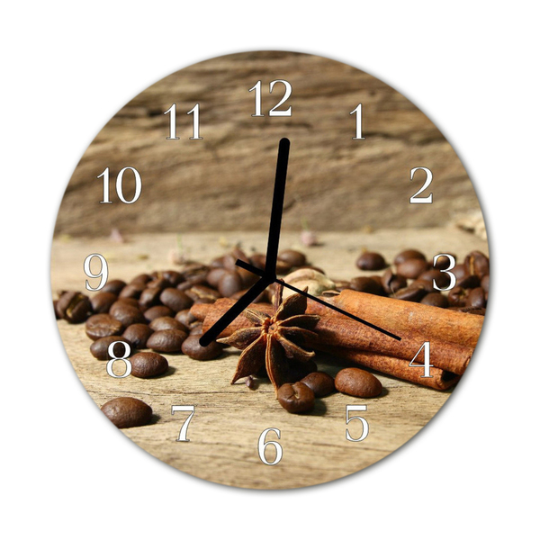 Glass Wall Clock Anise cinnamon anise cinnamon brown