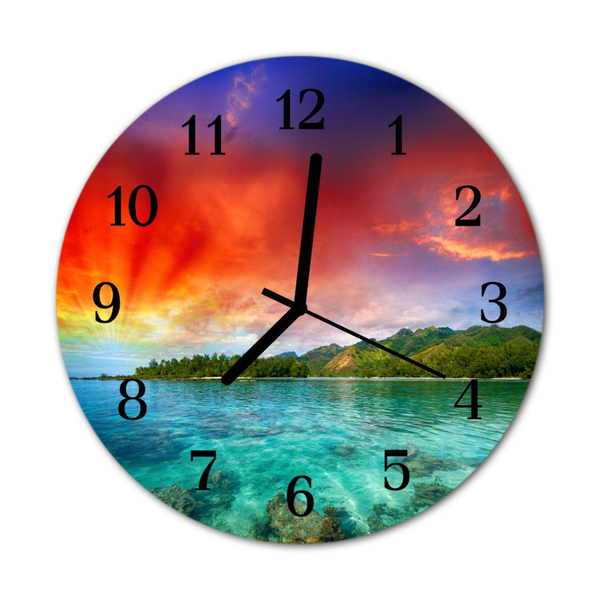 Glass Wall Clock Landscape landscape multi-coloured