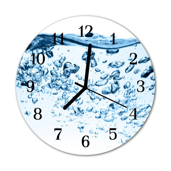 Glass Wall Clock Water water blue