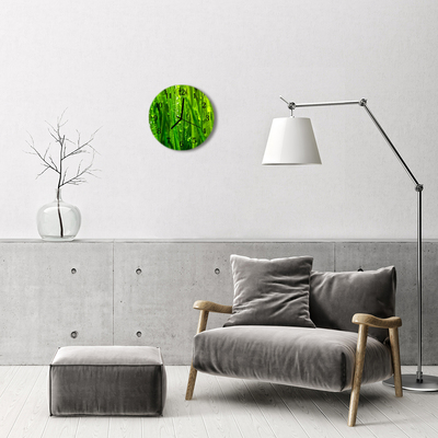 Glass Wall Clock Grass grass green