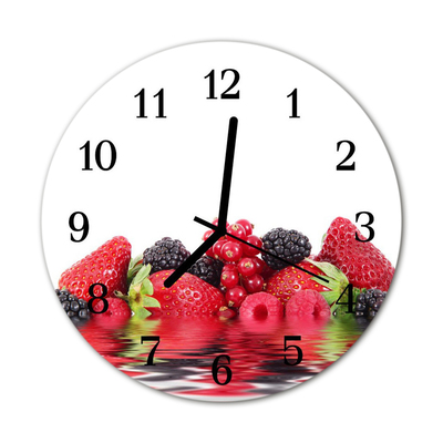 Glass Wall Clock Fruit fruit red