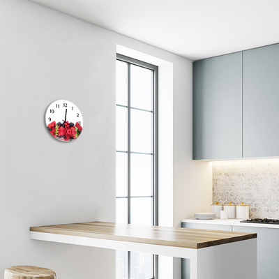 Glass Wall Clock Fruit fruit red