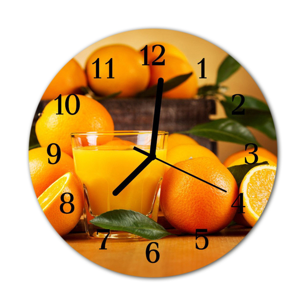 Glass Wall Clock Oranges fruit orange