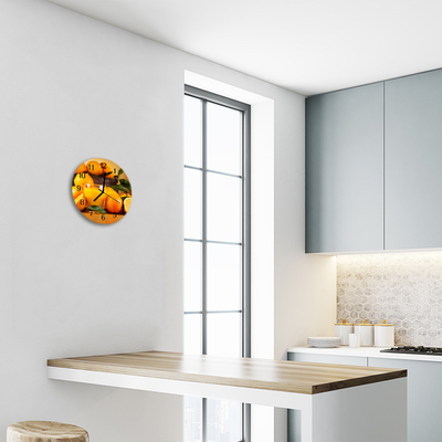 Glass Wall Clock Oranges fruit orange