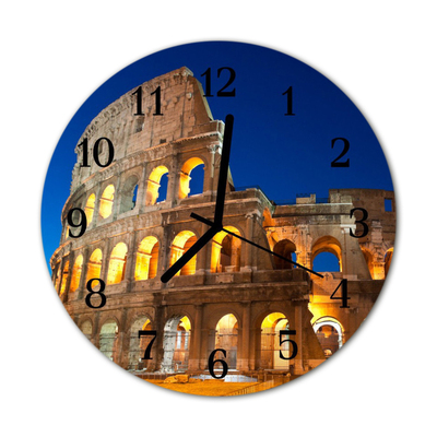 Glass Wall Clock Colosseum colosseum yellow