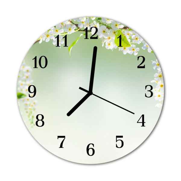 Glass Wall Clock Spring nature green