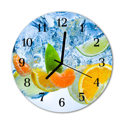 Glass Wall Clock Citrus plants multi-coloured