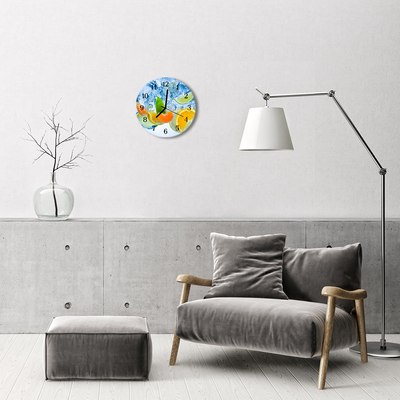 Glass Wall Clock Citrus plants multi-coloured