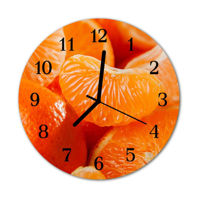 Glass Wall Clock Tangerines fruit orange