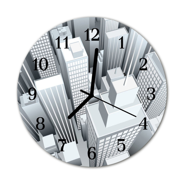 Glass Wall Clock Buildings building grey