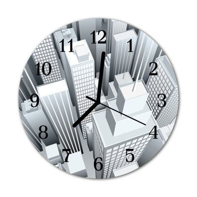 Glass Wall Clock Buildings building grey