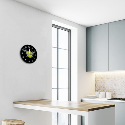 Glass Wall Clock Lemon fruit yellow