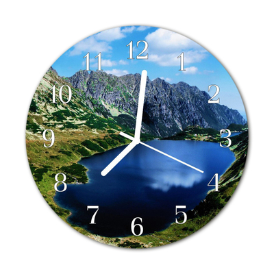 Glass Wall Clock Meerauge nature blue