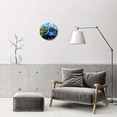 Glass Wall Clock Meerauge nature blue